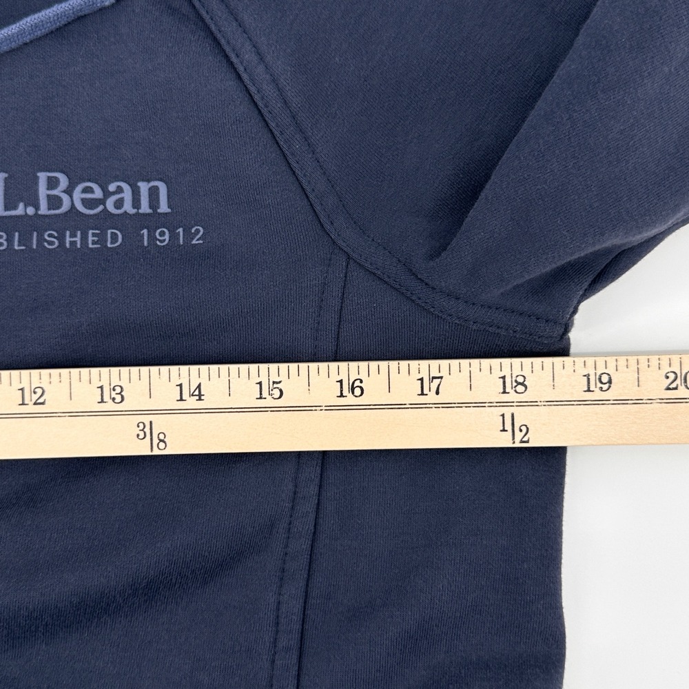 L.L.Bean Womens Size S Blue Fleece Lined Hooded Sweatshirt Navy Blue - Picture 7 of 9